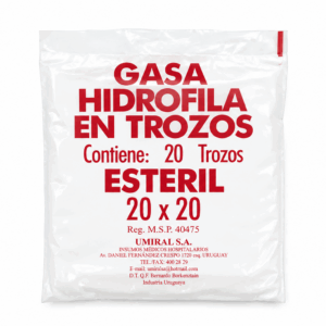 Sobre de gasa estéril 20 trozos en 20cm x 20cm